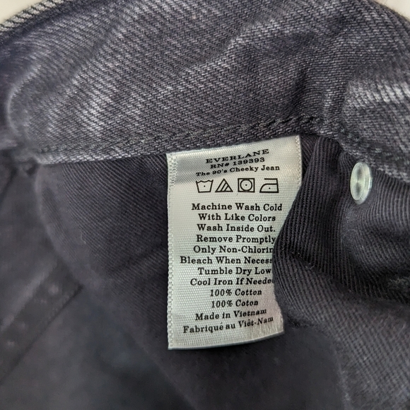 Everlane Jeans Button Fly 90s Cheeky Straight High Rise Washed Black NEW - Picture 13 of 15